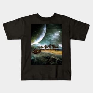 Wonderful tropical island in the night Kids T-Shirt